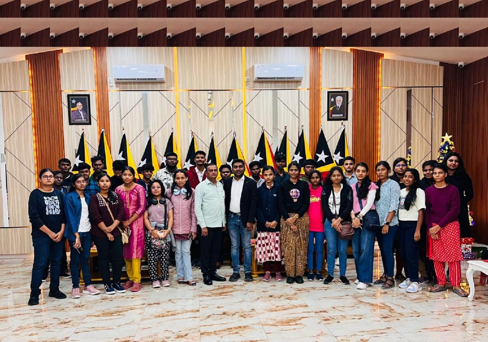 Indian students with Med Expert Overseas team at University of Peace, Timor-Leste